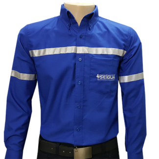 camisa-manga-larga-azul-claro-seguridad-industrial - Uniformes ROBBINSON WOODS en